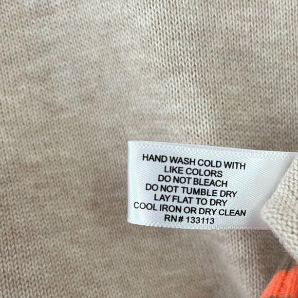 Lisa Todd Knit Polo Top – Beige with Orange Trim – Women’s Size L - Picture 4 of 6